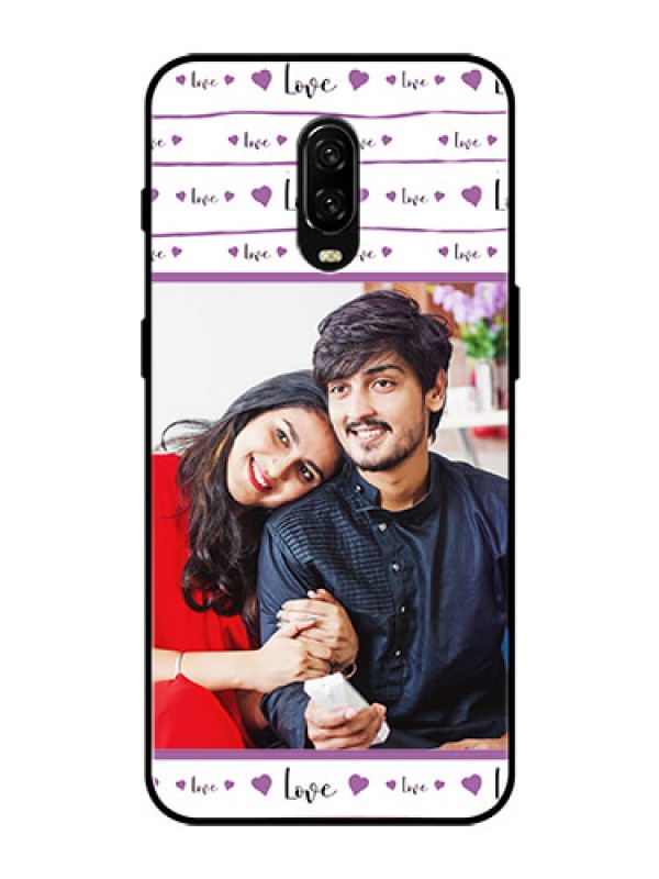 Custom OnePlus 6T Custom Glass Mobile Case  - Couples Heart Design