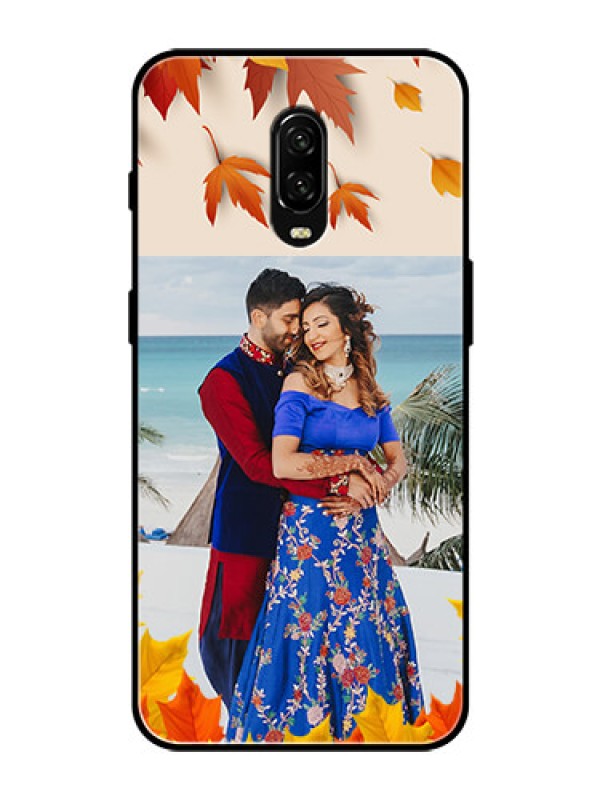 Custom OnePlus 6T Photo Printing on Glass Case  - Autumn Maple Leaves Design
