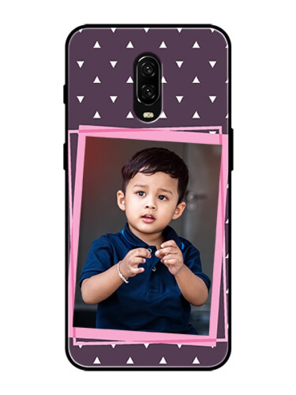 Custom OnePlus 6T Custom Glass Mobile Case  - Triangle Pattern Dotted Design