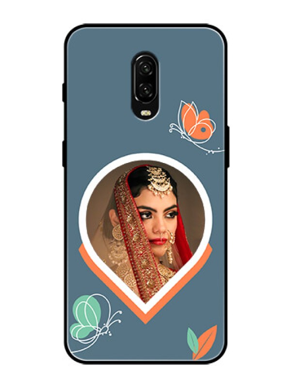Custom OnePlus 6T Custom Glass Mobile Case - Droplet Butterflies Design