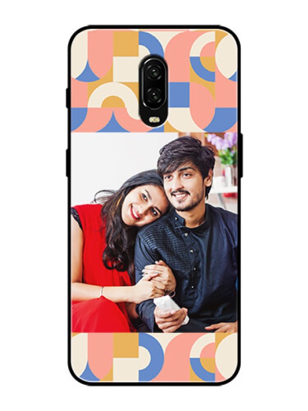 Custom OnePlus 6T Photo Printing on Glass Case - Semi-circle Maze Pattern Design