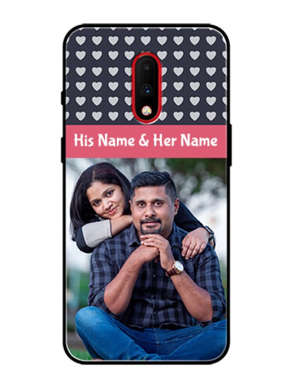 Custom OnePlus 7 Custom Glass Mobile Case  - Love Symbols Design