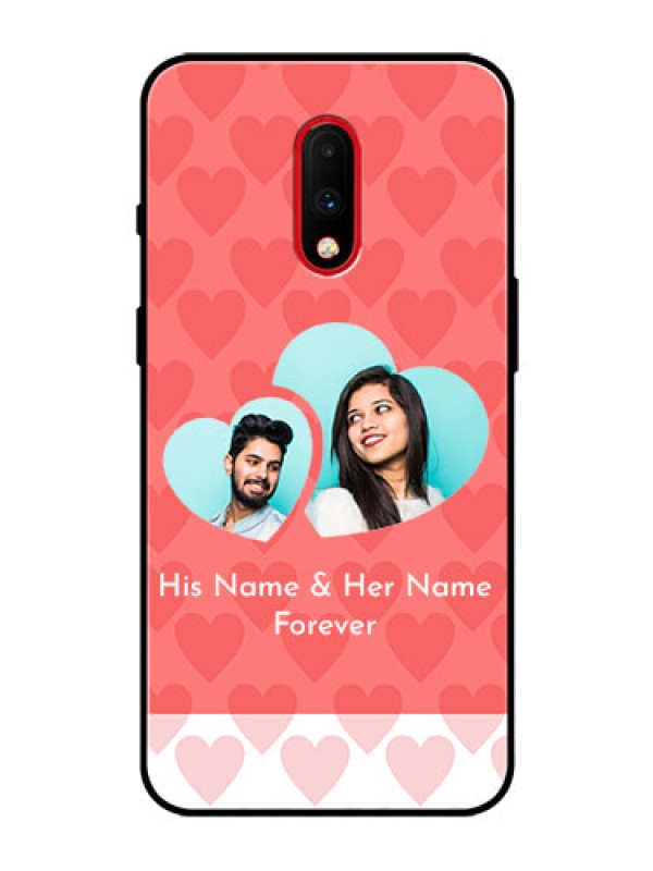 Custom OnePlus 7 Personalized Glass Phone Case  - Couple Pic Upload Design