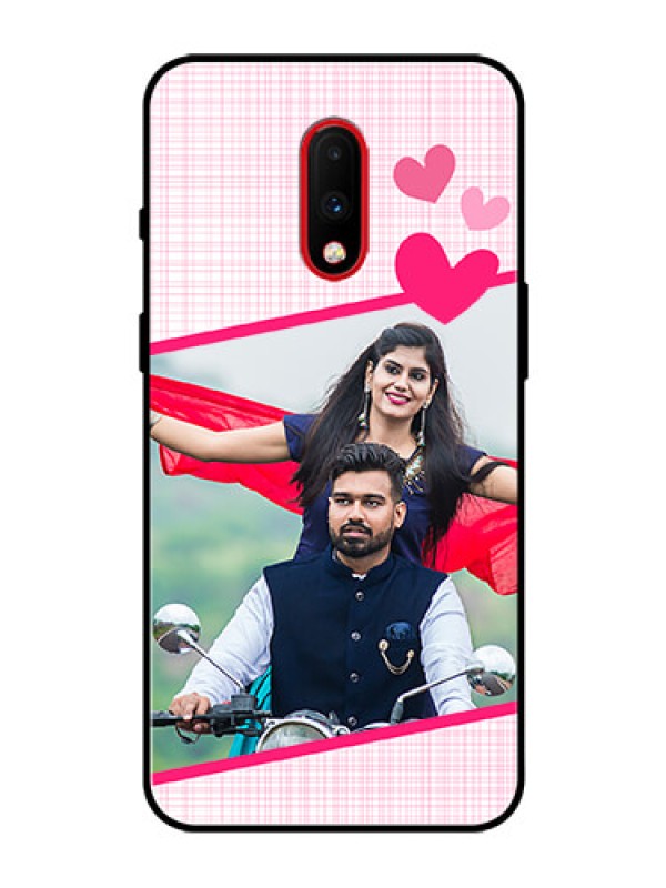 Custom OnePlus 7 Custom Glass Phone Case  - Love Shape Heart Design