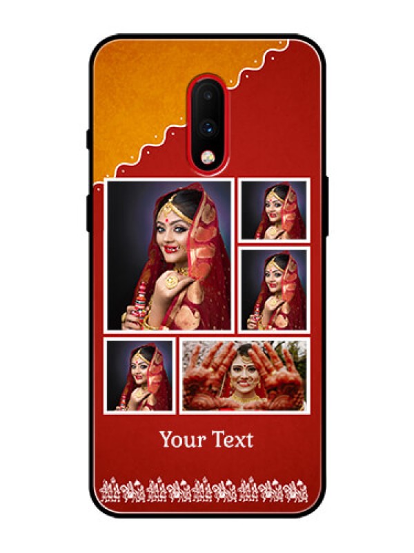 Custom OnePlus 7 Personalized Glass Phone Case  - Wedding Pic Upload Design