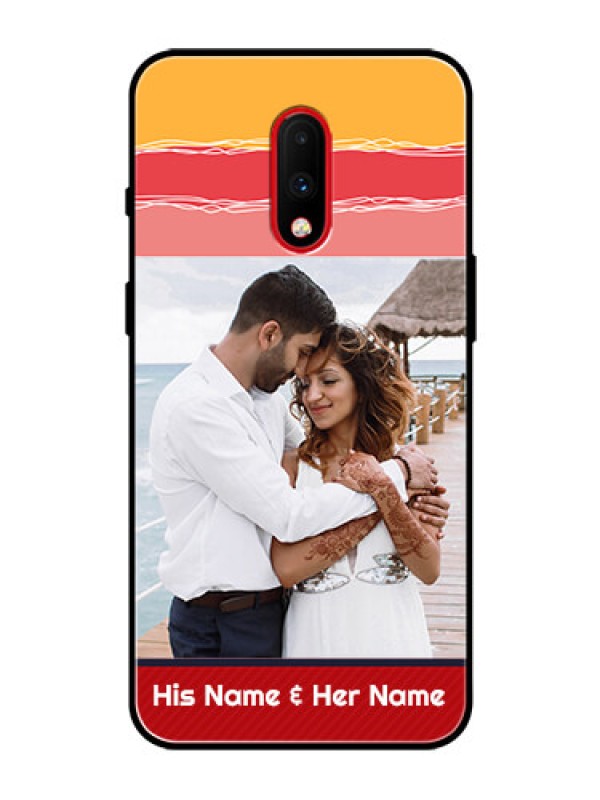 Custom OnePlus 7 Custom Glass Mobile Case  - Colorful Case Design