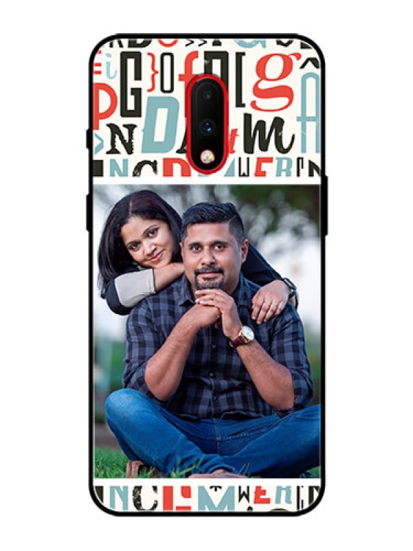Custom OnePlus 7 Personalized Glass Phone Case  - Alphabet Design