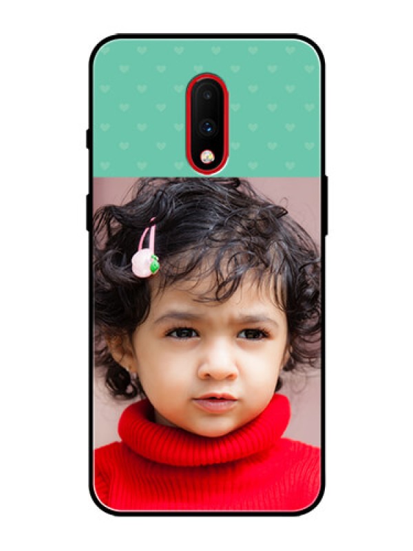 Custom OnePlus 7 Custom Glass Phone Case  - Lovers Picture Design