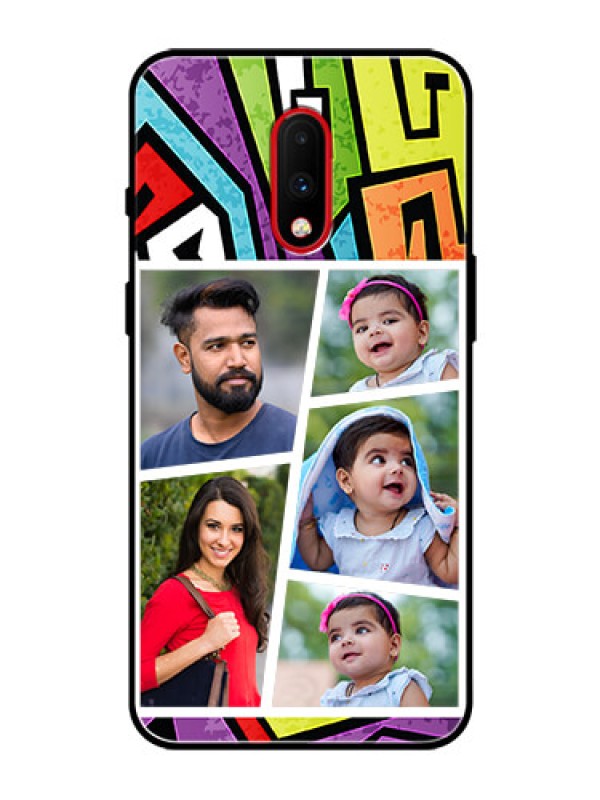 Custom OnePlus 7 Custom Glass Phone Case  - Graffiti pattern Design