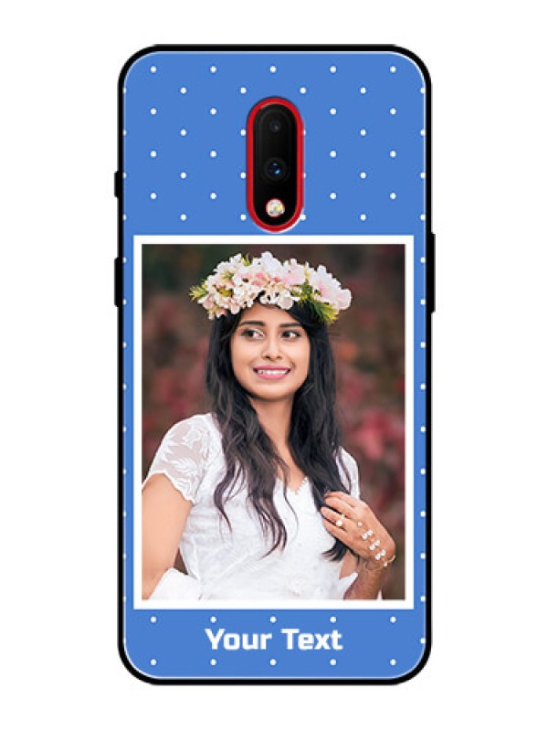 Custom OnePlus 7 Photo Printing on Glass Case  - Polka dots design