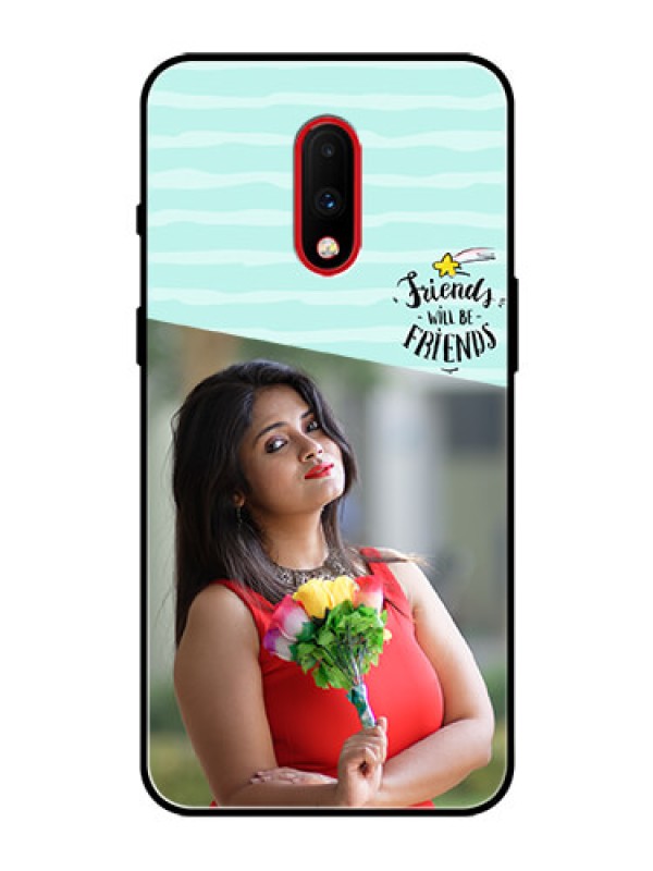 Custom OnePlus 7 Custom Glass Phone Case  - Friends Picture Icon Design