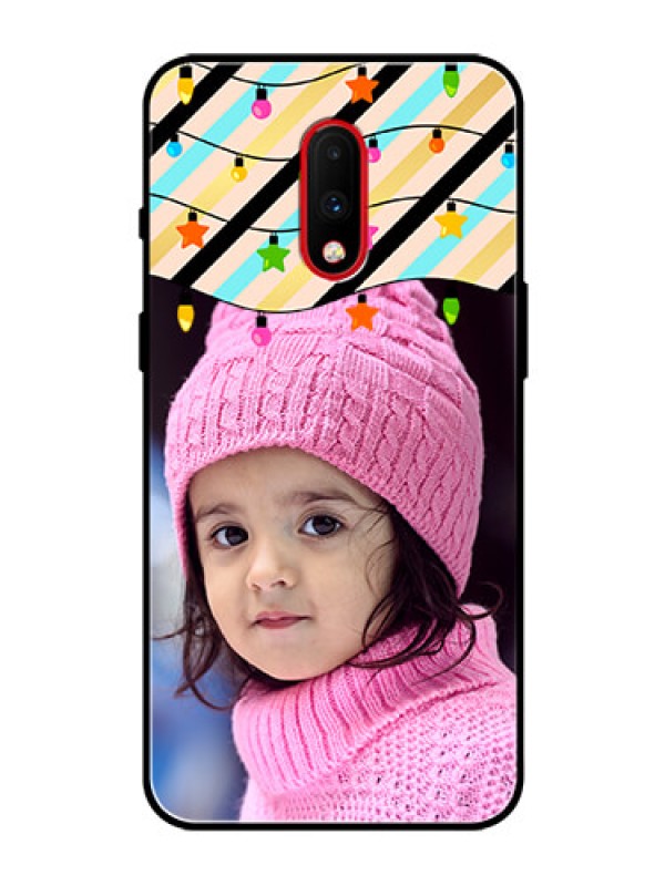 Custom OnePlus 7 Custom Glass Mobile Case  - Lights Hanging Design