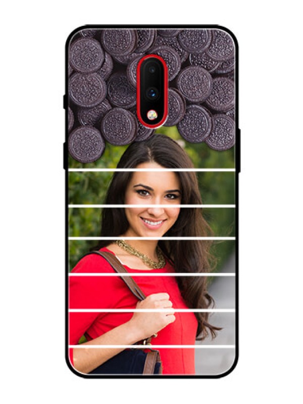 Custom OnePlus 7 Custom Glass Phone Case  - with Oreo Biscuit Design