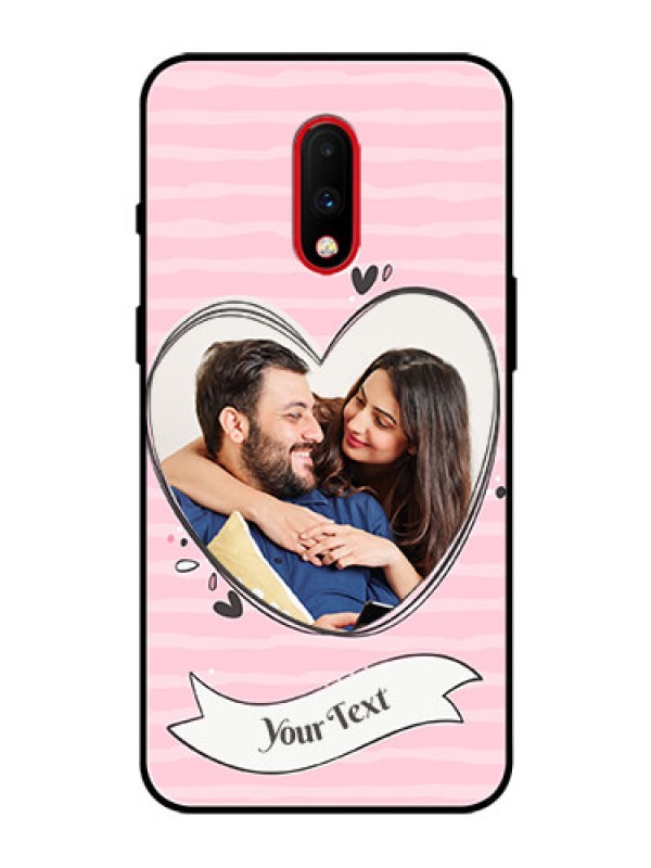 Custom OnePlus 7 Custom Glass Phone Case  - Vintage Heart Design