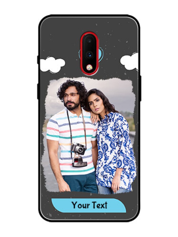 Custom OnePlus 7 Custom Glass Phone Case  - Splashes with love doodles Design