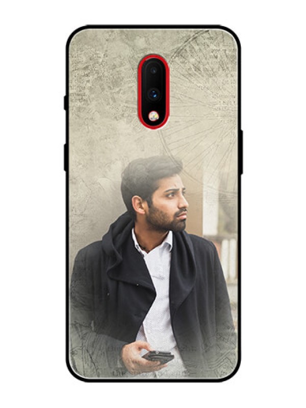 Custom OnePlus 7 Custom Glass Phone Case  - with vintage design