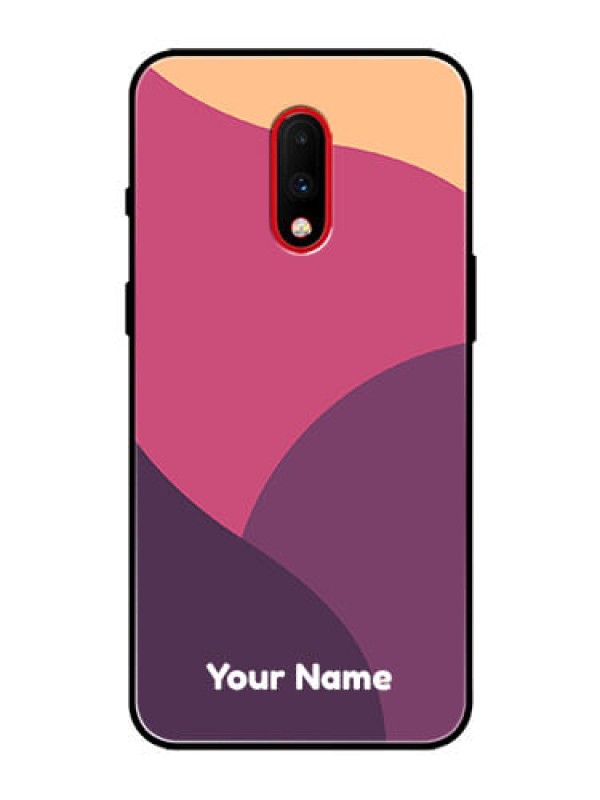 Custom OnePlus 7 Custom Glass Phone Case - Mixed Multi-colour abstract art Design