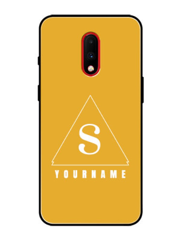 Custom OnePlus 7 Personalized Glass Phone Case - simple triangle Design