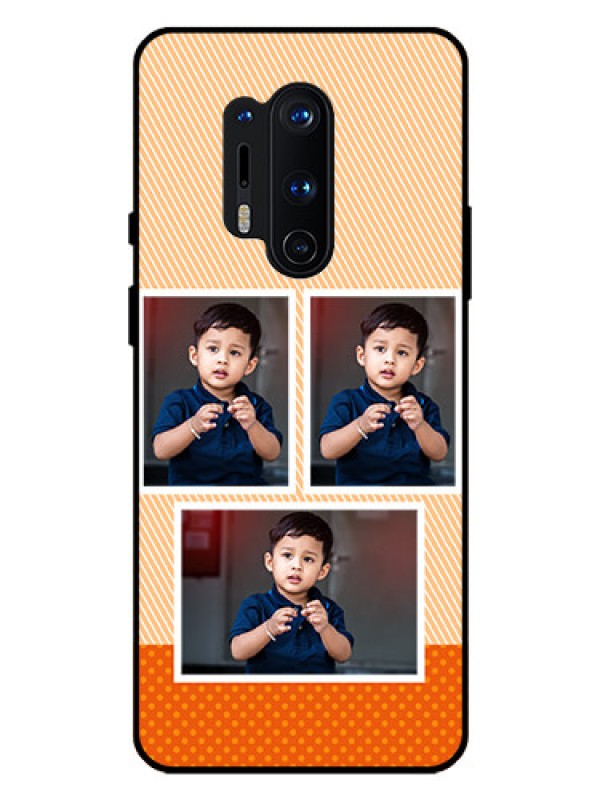 Custom Oneplus 8 Pro Photo Printing on Glass Case  - Bulk Photos Upload Design