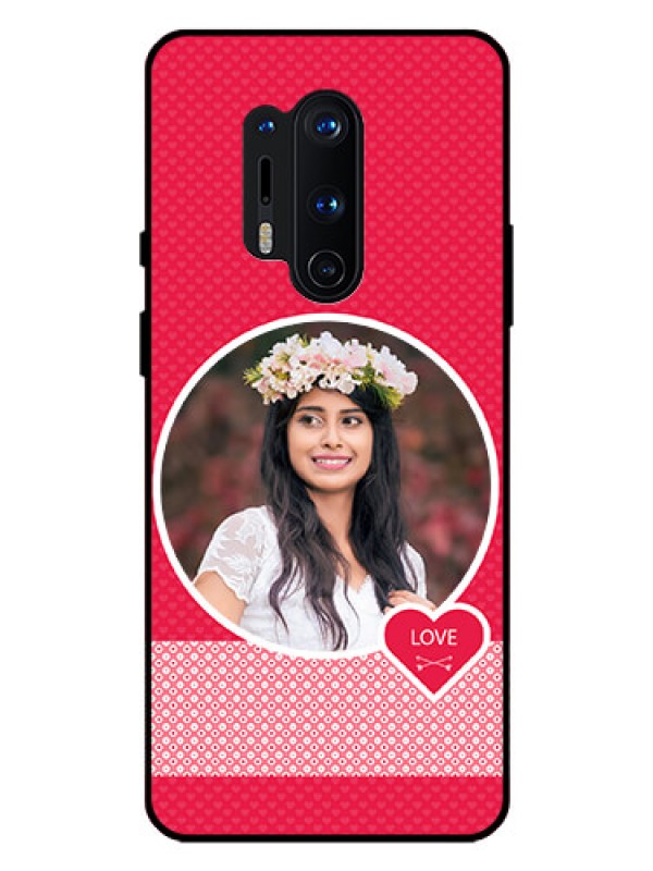 Custom Oneplus 8 Pro Personalised Glass Phone Case  - Pink Pattern Design
