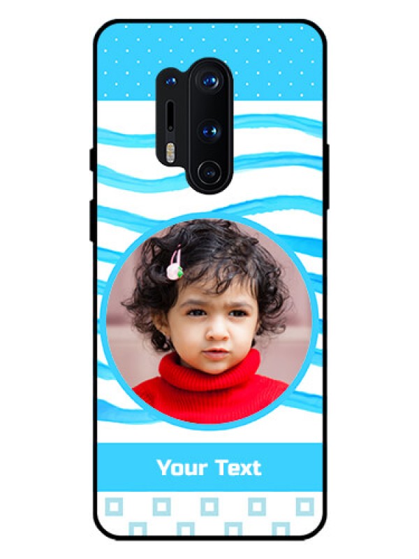 Custom Oneplus 8 Pro Custom Glass Phone Case  - Simple Blue Case Design