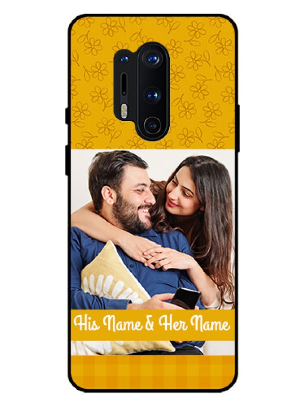 Custom Oneplus 8 Pro Custom Glass Mobile Case  - Yellow Floral Design