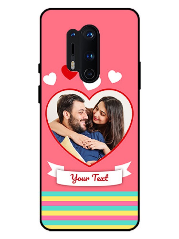 Custom Oneplus 8 Pro Photo Printing on Glass Case  - Love Doodle Design