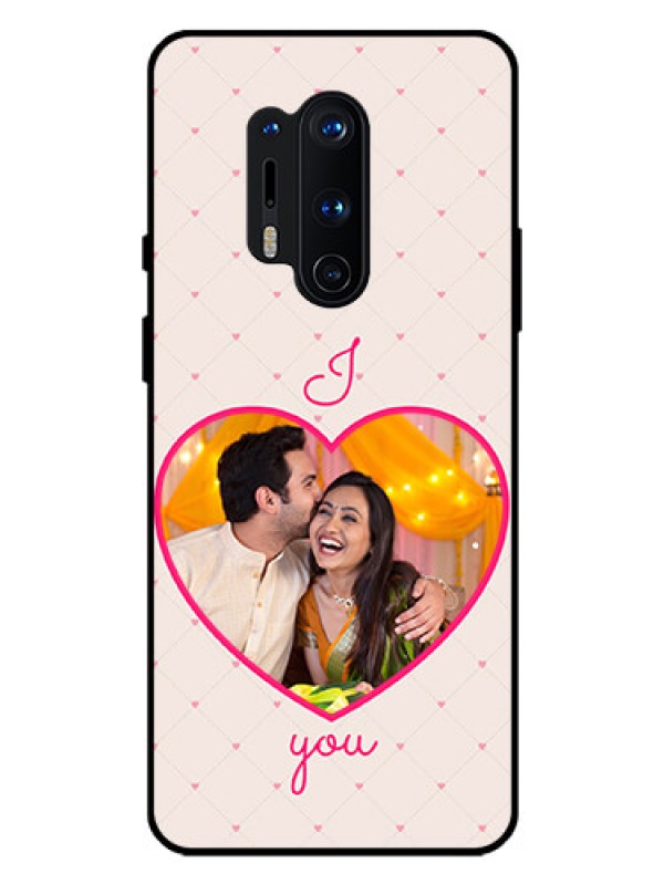 Custom Oneplus 8 Pro Custom Glass Mobile Case  - Heart Shape Design