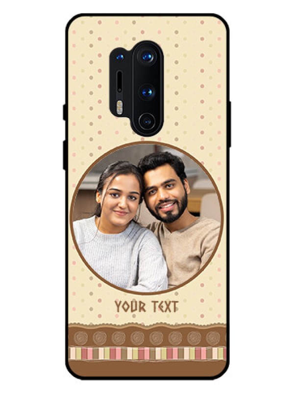 Custom Oneplus 8 Pro Custom Glass Mobile Case  - Brown Dotted Mobile Case Design
