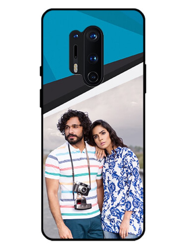 Custom Oneplus 8 Pro Photo Printing on Glass Case  - Simple Pattern Photo Upload Design