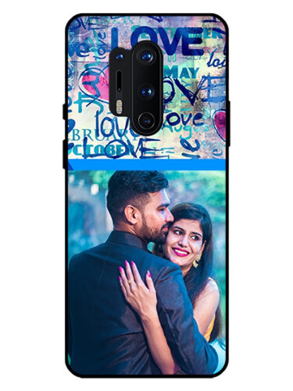 Custom Oneplus 8 Pro Custom Glass Mobile Case  - Colorful Love Design