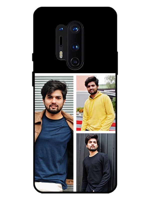 Custom Oneplus 8 Pro Photo Printing on Glass Case  - Upload Multiple Picture Design