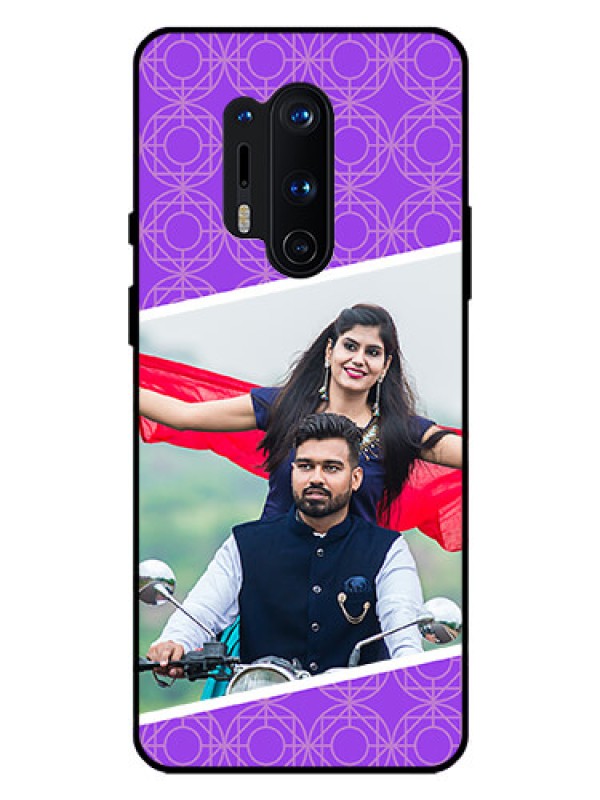 Custom Oneplus 8 Pro Custom Glass Phone Case  - Violet Pattern Design