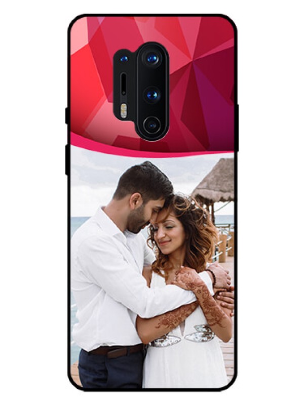 Custom Oneplus 8 Pro Custom Glass Mobile Case  - Red Abstract Design