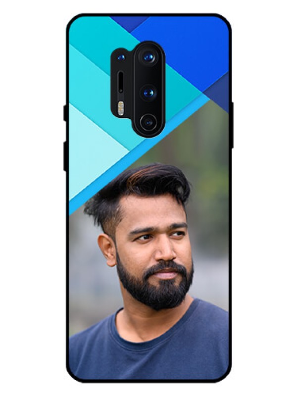 Custom Oneplus 8 Pro Custom Glass Phone Case  - Blue Pattern Design