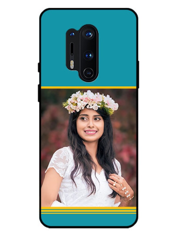 Custom Oneplus 8 Pro Custom Glass Phone Case  - Yellow & Blue Design 