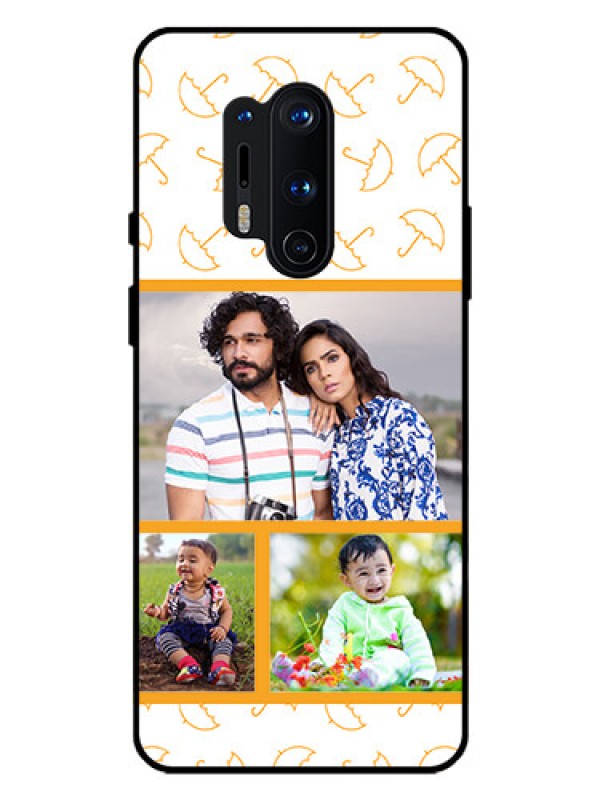 Custom Oneplus 8 Pro Custom Glass Mobile Case  - Yellow Pattern Design