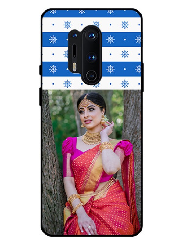 Custom Oneplus 8 Pro Photo Printing on Glass Case  - Snow Pattern Design