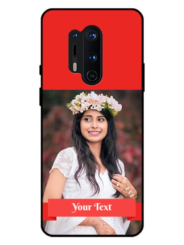 Custom Oneplus 8 Pro Custom Glass Phone Case  - Simple Red Color Design
