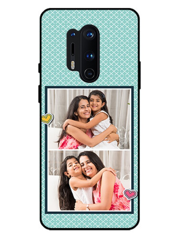 Custom Oneplus 8 Pro Custom Glass Phone Case  - 2 Image Holder with Pattern Design