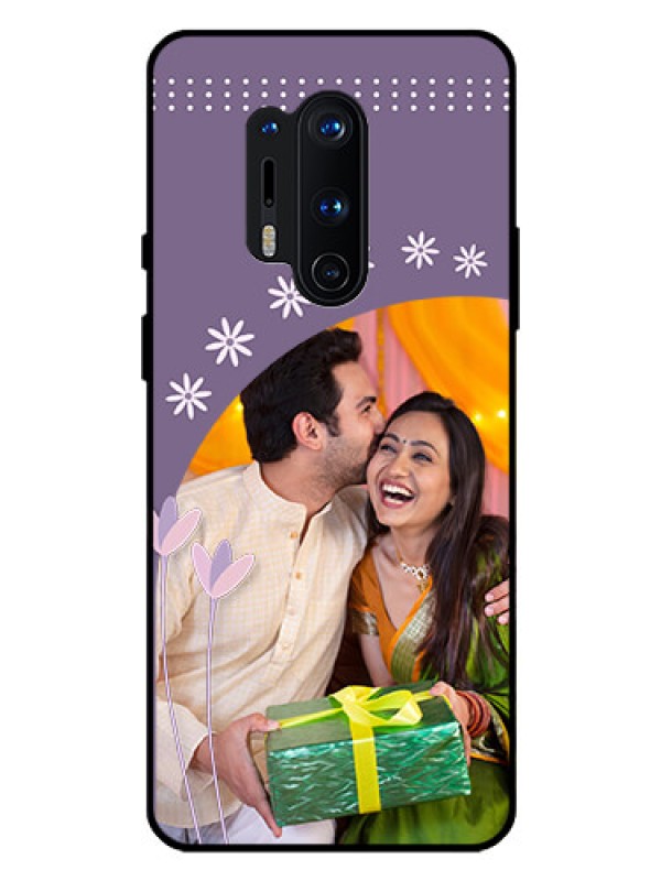 Custom Oneplus 8 Pro Custom Glass Mobile Case  - Lavender flowers design 