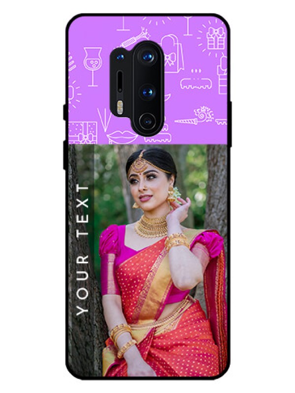 Custom Oneplus 8 Pro Custom Glass Mobile Case  - Birthday Icons Design