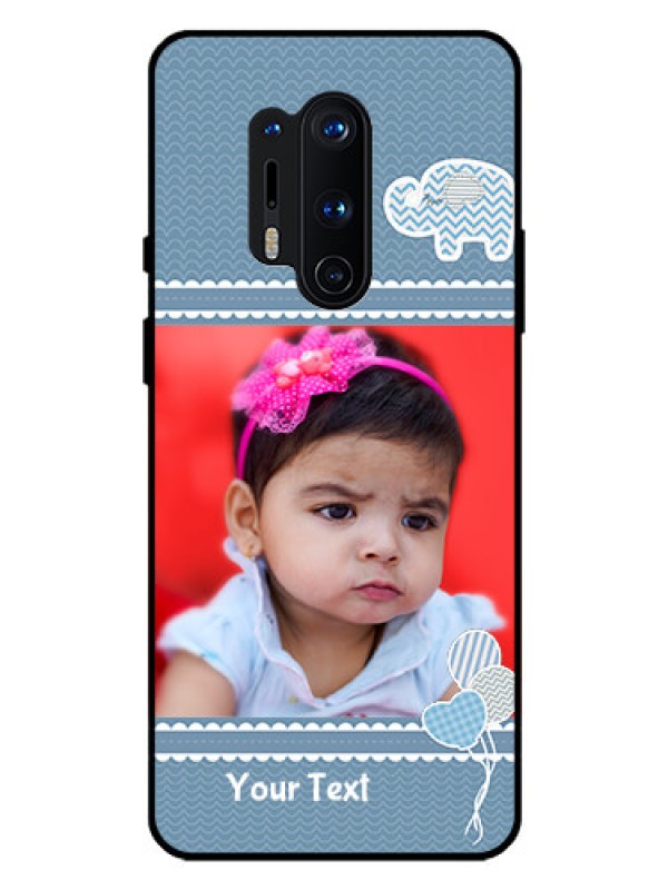Custom Oneplus 8 Pro Photo Printing on Glass Case  - with Kids Pattern Design
