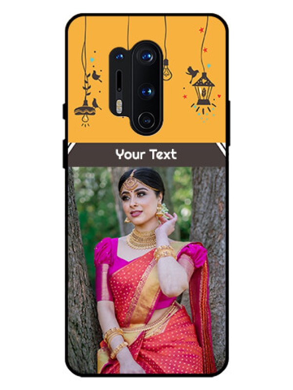 Custom Oneplus 8 Pro Custom Glass Mobile Case  - with Family Picture and Icons 