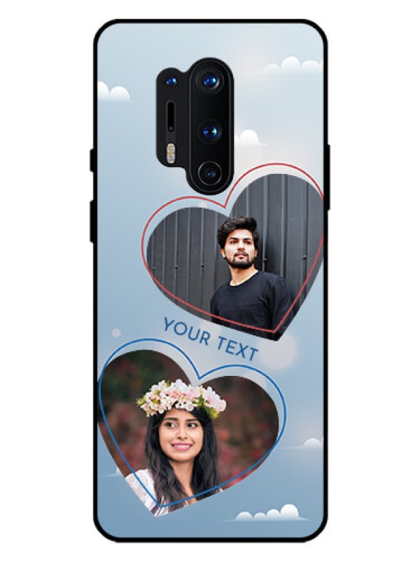Custom Oneplus 8 Pro Custom Glass Mobile Case  - Blue Color Couple Design 