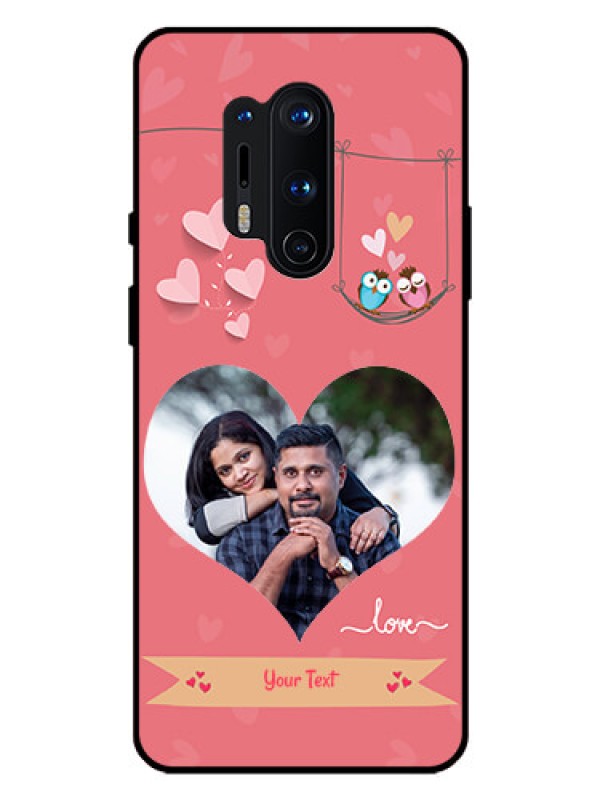 Custom Oneplus 8 Pro Personalized Glass Phone Case  - Peach Color Love Design 