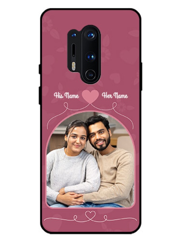 Custom Oneplus 8 Pro Photo Printing on Glass Case  - Love Floral Design