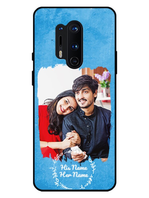 Custom OnePlus 8 Pro Custom Glass Phone Case - Blue Color Vintage Design