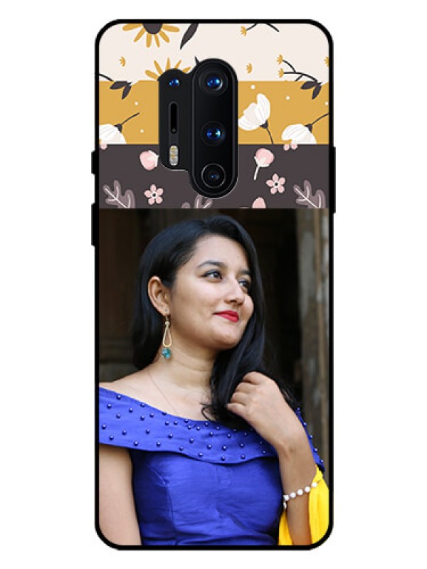 Custom Oneplus 8 Pro Custom Glass Phone Case  - Stylish Floral Design