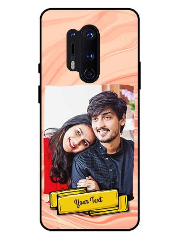 Custom Oneplus 8 Pro Personalized Glass Phone Case  - Marble Texture Design